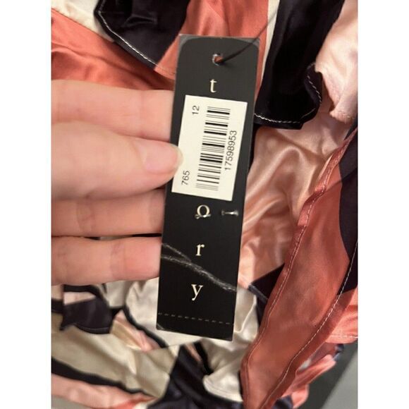 Theory Camisole Tank Pink Black Ruffle Size Large Nwt Rtl $195. U - Picture 2 of 8